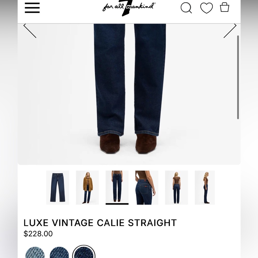 • classic 7 for all mankind straight leg CALIE jeans • - Picture 8 of 9